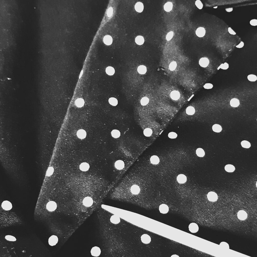 Vtg Dress Barn Cropped Boxy Jacket Large Polka Dot Cotton Preppy Academia Office - Picture 4 of 8